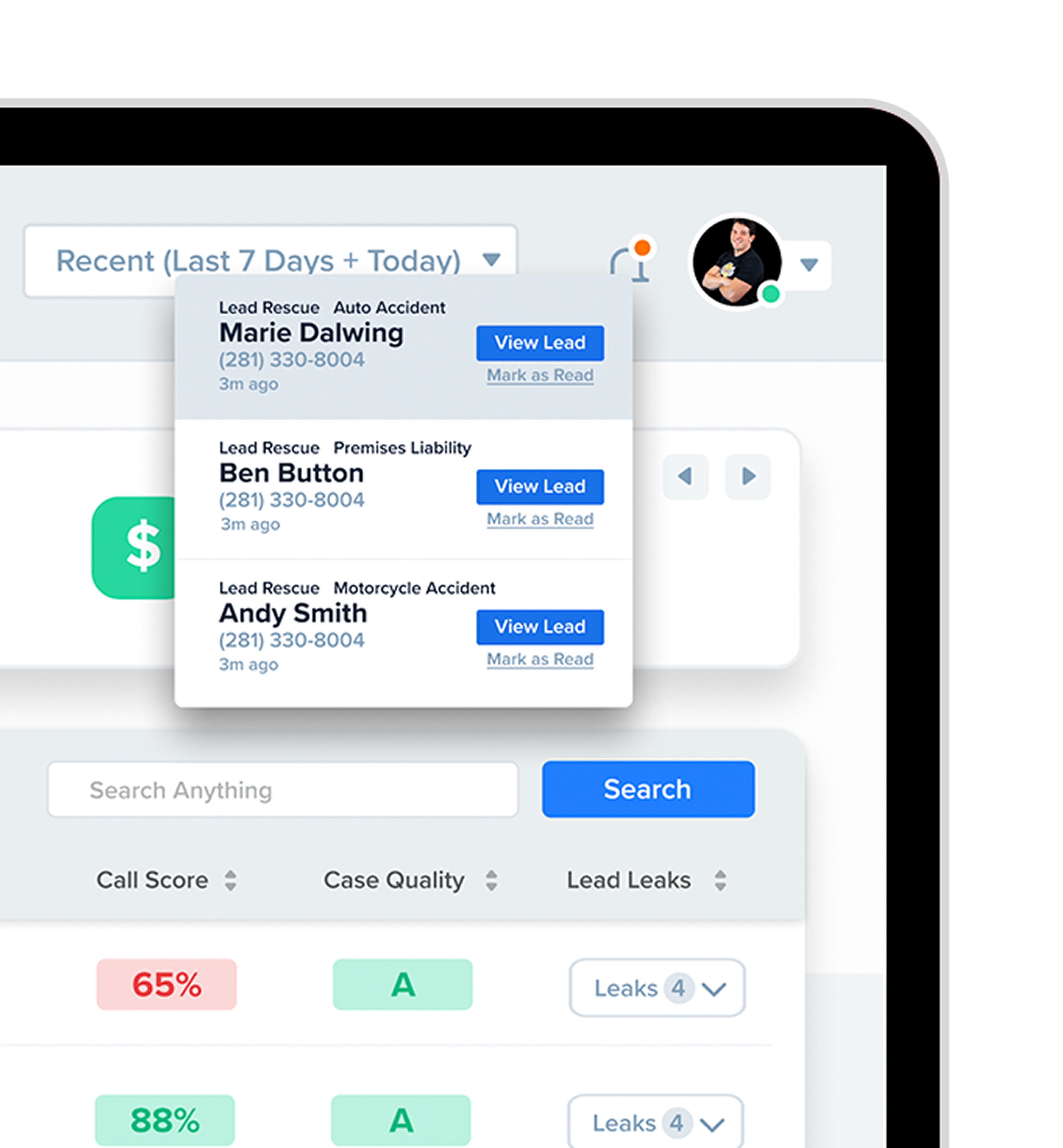 Screenshot of AI-Powered Legal Intake Software SPEED AI Notifications