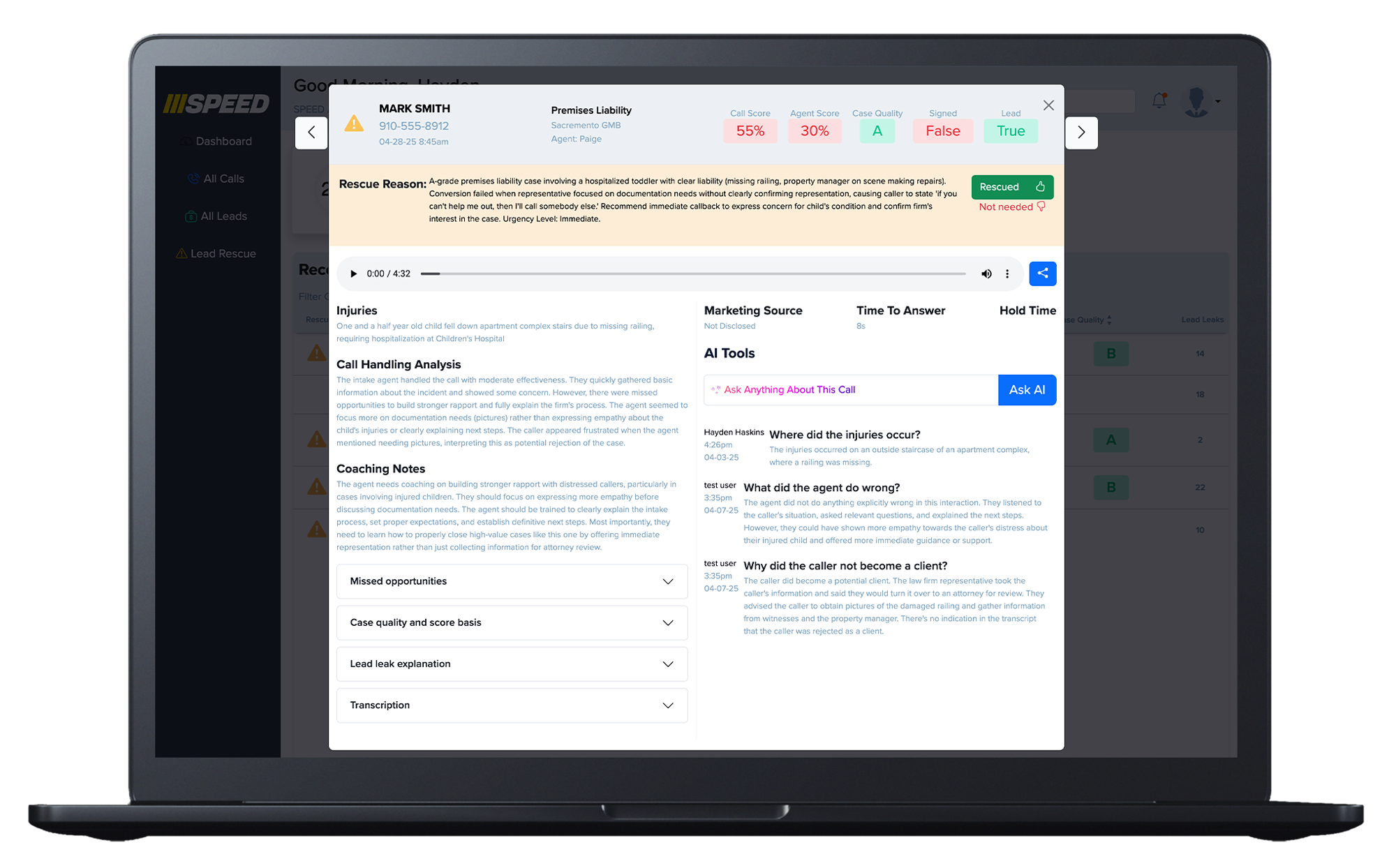 AI-Powered Legal Intake Software SPEED AI