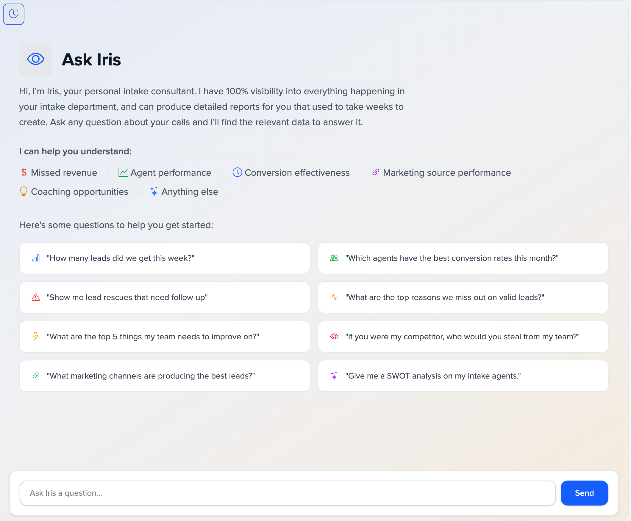 Ask Iris - AI-Powered Intake Intelligence
